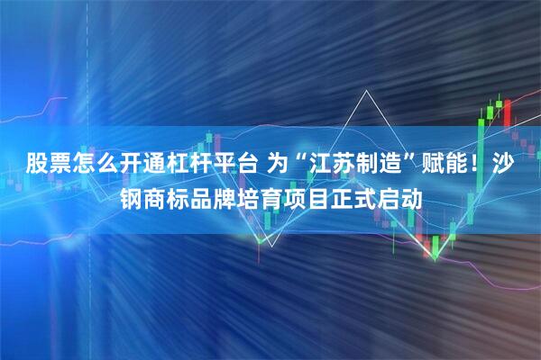 股票怎么开通杠杆平台 为“江苏制造”赋能！沙钢商标品牌培育项目正式启动